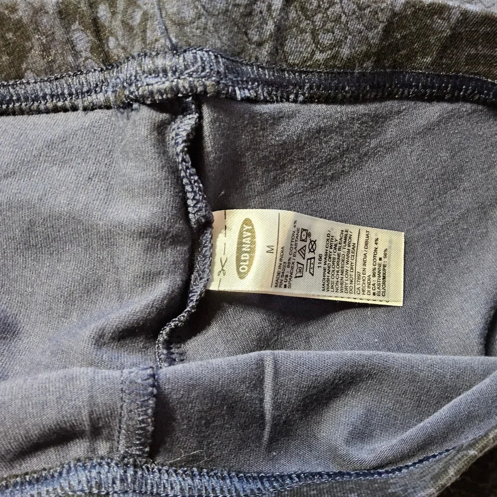 Old Navy Snakeskin Print Stirrup Leggings‎ Womens Medium Blue Black - Picture 11 of 11